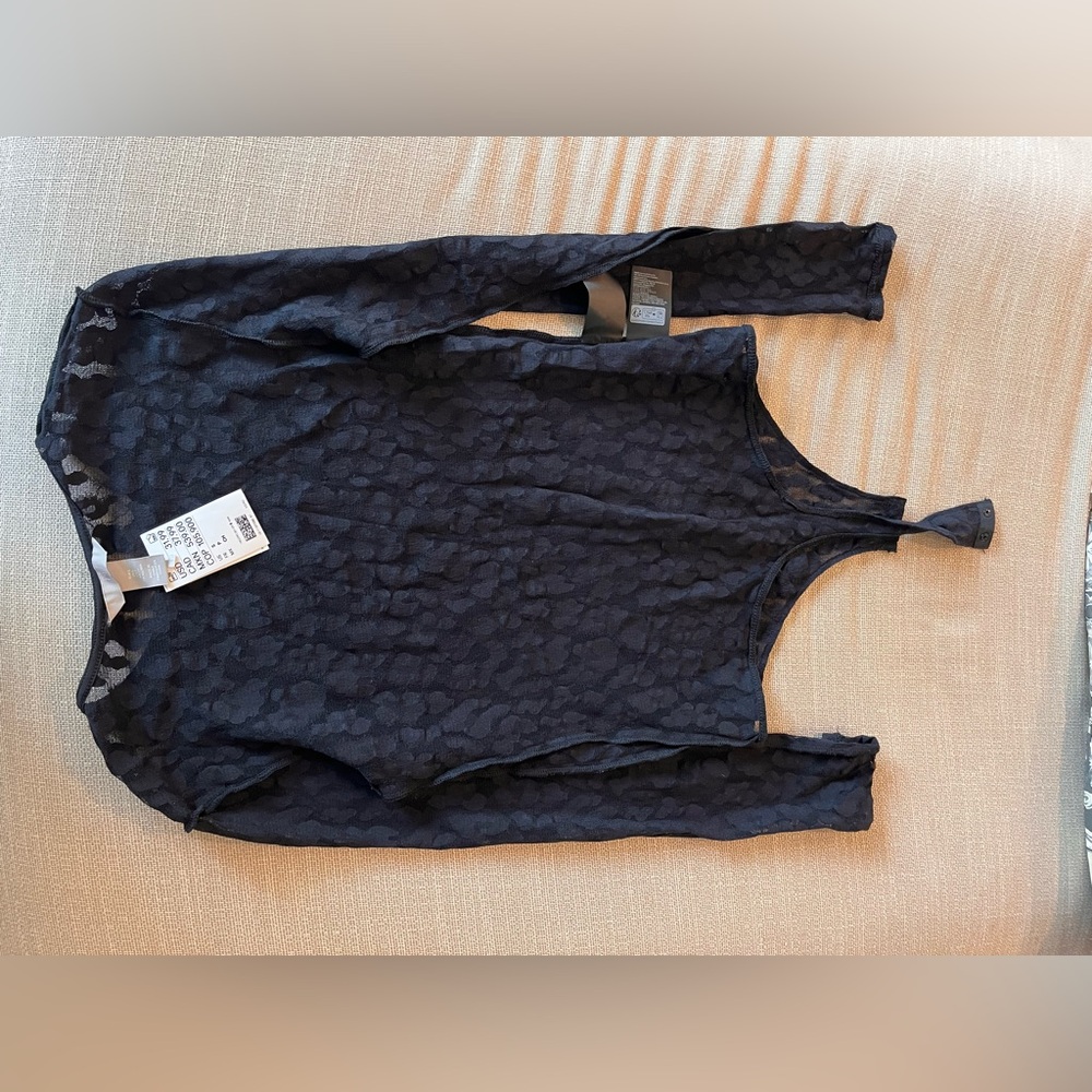 H&M Navy Lace Long Sleeve Top